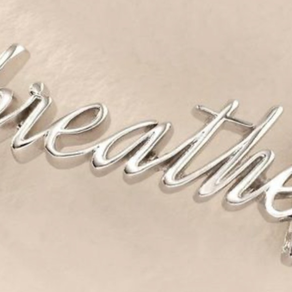 NWT Keep Collective Stella & Dot Silver 'Breathe' Charm and silver mesh bracelet - Picture 2 of 4